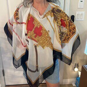 Symphony Designs Silk Poncho Scarf with some sequins